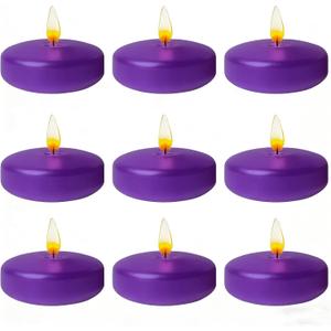Purple Floating Candles 3 Inch 12 Pack  Paraffin Wax Floating Candle for Weddings, Parties, Worship, Spa & Memorial Dcor  Clean Burning & Long Lasting