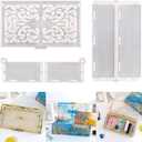 Domino Box Resin Molds, Large Rectangle Carved Container Epoxy Resin Silicone Mold with Lid Set for Casting, Storage Gift Trinket Makeup Holder Resin Molds for Jewelry Napkin Candy Crafts