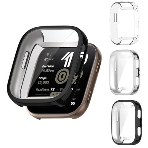 Nouiseuns for Amazfit Bip 6 Case, 3-Pack TPU Full Coverage Protective Covers with Screen Protector, Shockproof Scratch-Resistant Bumper Case Compatible with Bip 6 Smartwatch