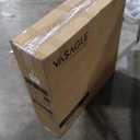 VASAGLE Round Bar Table, 41.3 Inches Tall Cocktail Pub Table with Multi-Colored Lights and Glass Top, Large Steel Base, for Kitchen, Bistro, Parties, Cloud White and Ink Black