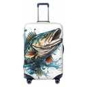 Fish Splash Luggage Cover Washable Elastic Suitcase Cover Anti-Scratch Travel Luggage Protector Covers for Kids Adult M fits 22-24 inch Suitcase