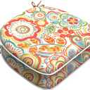 LVTXIII Set of 2 Outdoor Chair Cushions for Patio Furniture, Water Repellent Patio Chair Cushions 17"x16" with Ties, U-Shaped Dining Chair Pads for Garden Kitchen Use, Flower Multi
