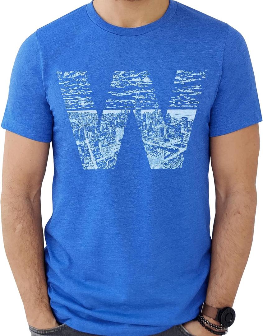 SCOBAR Chicago Baseball T-Shirt (Blue, XXL)