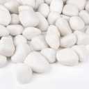 30 lbs White Rocks for Landscaping, 1-2 inch Decorative Rocks for Plants Indoor, Large Polished River Rocks for Garden, Outdoor Landscaping, Walkways, Yard, Plants Pots, Vases, Crafts