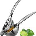 Rekix Lemon Squeezer, Max Extraction Hand Press Lemon Juicer, Heavy Duty Manual Orange Juicer, Sturdy Metal Lime Squeezer, Durable Handheld Citrus Fruit Squeezer for Kitchen Bar, Exprimidor De Limones (Silver)