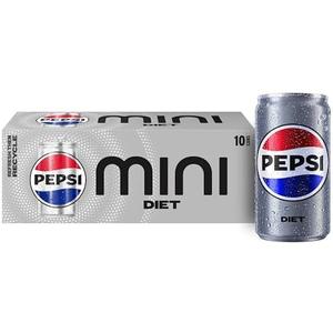 Diet Pepsi Soda, 7.5 Ounce Mini Cans, 10 Pack Exp. 08/03/2026