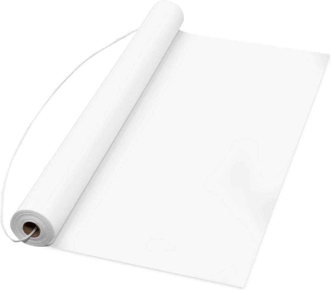 Party Essentials Plastic Disposable Aisle Runner for Wedding Ceremony Events Indoor and Outdoor on Floor Tile Grass Carpet, 50 x 3 Feet, White
