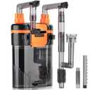 hygger External Hang-On-Back Canister Aquarium Filter,Quiet Fish Tank Filter with 3-Stage Filtration,Anti-Dry Burn Motor,Adjustable Flow,Oil Skimmer,Duckbill Nozzle,Shower Spray Bar (7W,20-40 gal)