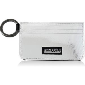 2 x CampPole Credit Card Holder for Women, Card Holder Wallet, Card Case Wallet, Minimalist Wallet, Small Wallets with Keychian, Slim Front Pocket Wallets (Silver)