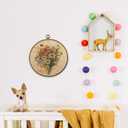 MAQIKA Vintage Floral Framed Wall Art Decor, Botanical Canvas Prints, Farmhouse Flower Round Wall Hanging, Boho Wall Art for Living Room Bedroom Kitchen, 10x10 Inch