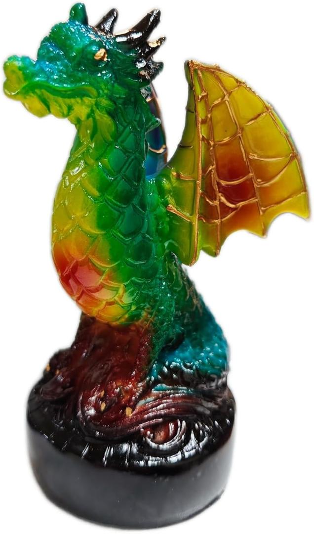 3D Animal Lamp, Retro Stained Animal Night Light Lamp, Vintage Animals Table Lamp, Bohemian Resin Animal Lamps for Bedroom Living Room Dining Room Nursery Office Home Decoration (Dragon)