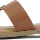 Soda Flash ~ Women Square Toe Ornamented H-Band Slip-On Sandals (Brown)