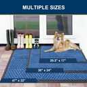 Smiry Front Door Mat Outside Entrance, Heavy Duty Sturdy Natural Rubber Doormat, Trap Dirt and Moisture, Easy Clean Low Profile Mats for Indoor Outdoor Entry, Irregular Triangle (29.5x17, Blue)