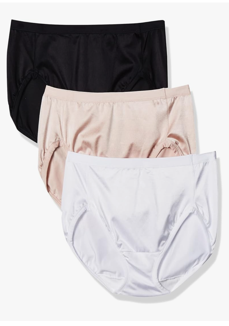 Vanity Fair Women's Body Caress Flexible Fit Panties, 2XL, 3 Pack