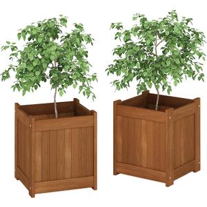 Furinno 2-FG16450 Tioman Hardwood Flower Box, Two-Pack, Natural