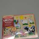 Melissa & Doug Farm Animals Sound Puzzle  8-Piece Wooden Peg Puzzle with Light-Activated Sounds, Music Learning Toy for Toddlers and Preschoolers Ages 2+