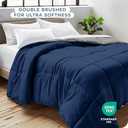 Bare Home Extra Long Comforter - Reversible Colors - Goose Down Alternative - Ultra-Soft - Premium 1800 Series - All Season Warmth - Bedding Comforter (Twin/Twin XL, Dark Blue/Grey)