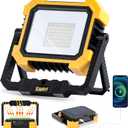 Portable LED Work Solar Light, 12000mAh 10000LM Magnetic Worklight with 4 Modes, Job Site Battery Rechargeable LED Floor Light for Emergency, Camping