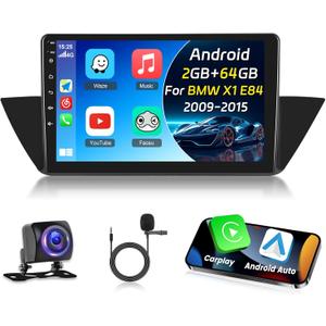 [2+64G] NHOPEEW for BMW X1 E84 Radio 2009-2015 - Wireless Carplay and Android Auto - 10.1 Inch Touchscreen Android 13 Car Stereo - GPS Navi/WiFi/Multiple UI/SWC/Bluetooth + AHD Backup Camera