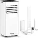 ZAFRO 8,000 BTU Portable Air Conditioners, 4 Modes Portable AC Unit with Fast Cooling/Energy Saving/Remote Control/24Hrs Timer for Bedroom/Dorms/Indoor Rooms, White