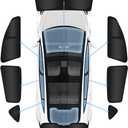 Full Set 8PCS Window Shades for Tesla Model Y Juniper 2025 2026 (Only fit for Model Y Juniper) (2 Sides Black) Accessories for Juniper Side Window Cover Privacy All Window Front Windshield Side Window