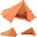 1 Person Trekking Pole Tent for Backpacking - Ultralight Backpacking Tent, Waterproof Hiking Tent for Camping, Lightweight Camping Tent for Scouts, Trekker(NO Trekking Poles) (Yellow)