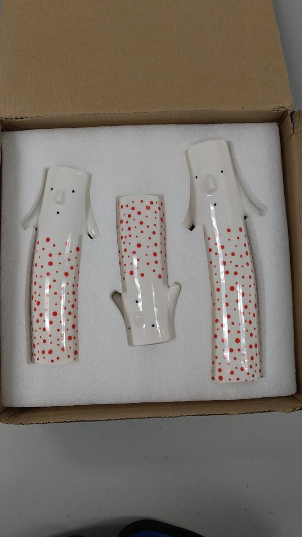 MOUGIGI Family Face Vases Set of 3  Cute Handmade Ceramic Bud Vases for Pretty Flowers  Unique Modern Decor  Aesthetic Small Flower Holders for Home Elegance