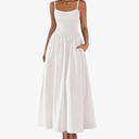 PRETTYGARDEN Women's Smocked Maxi Dresses 2025 Summer Beach Sundress Casual Spaghetti Strap Swing A Line Long Flowy Dress
Size L