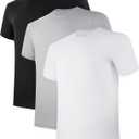 BAMBOO COOL Men's Undershirt Moisture-Wicking T-Shirts Stretch Crewneck Soft Tees for Men,3 Pack (Medium, Bai/Hei/Yh)