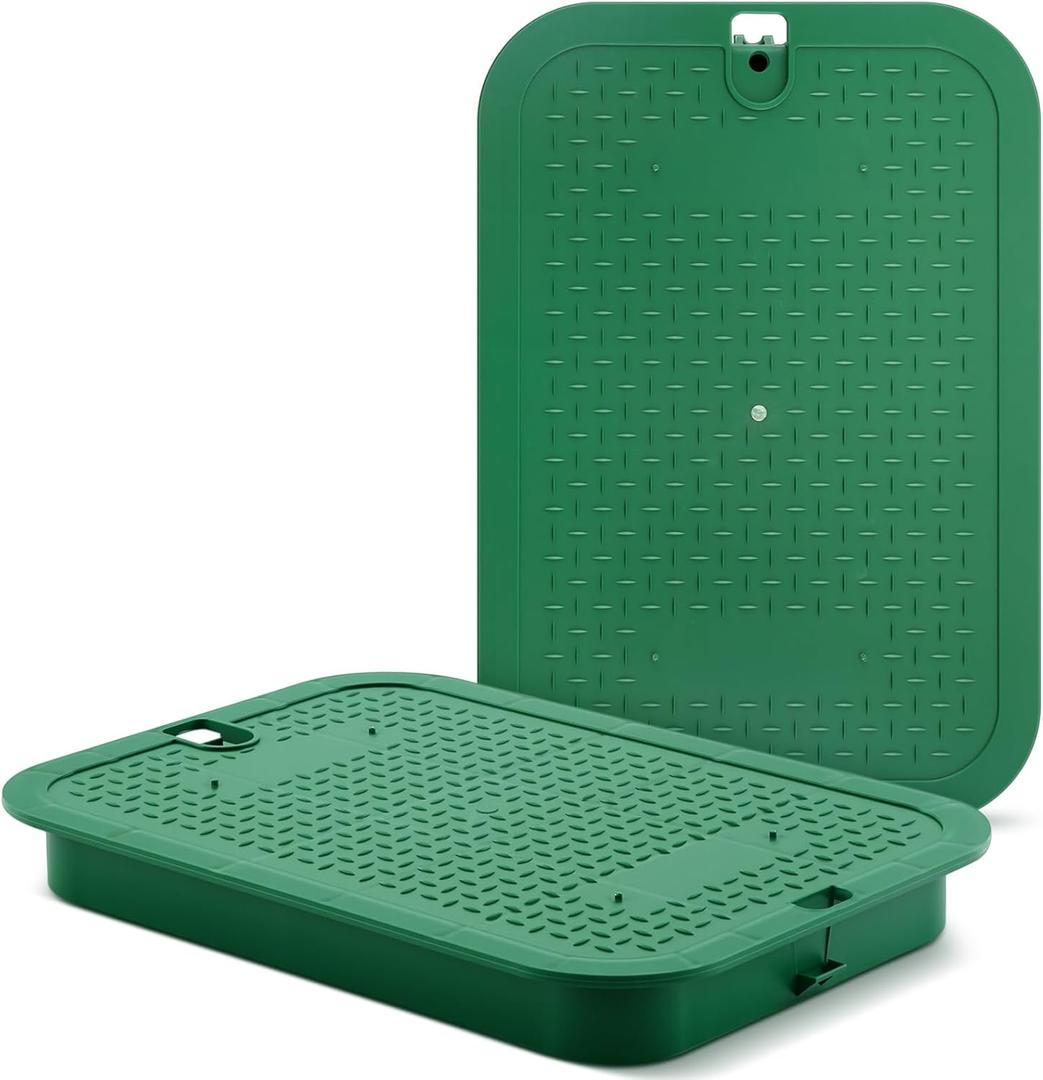 Wonderjune 2 Pcs 113c Series 12 x 17 Inch Irrigation Valve Box Cover Sprinkler Valve Covers for Outside