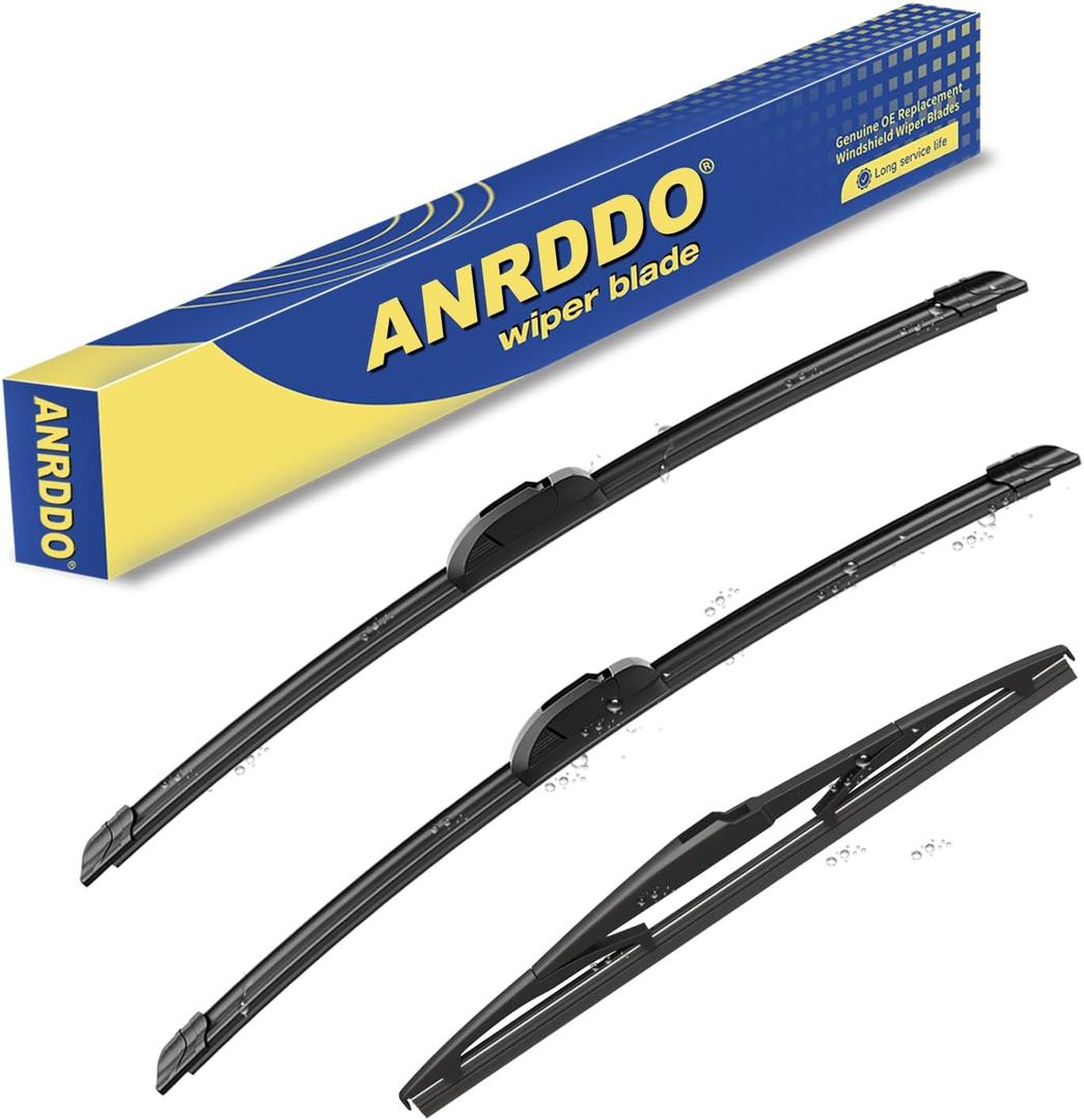 3 wipers Replacement For 2022 2021 2020 2019 2018 2017 2016 2015 2014 Jeep Cherokee Original Equipment Windshield Wiper Blades Set 26"+18"+14" (Set of 3) U/J HOOK