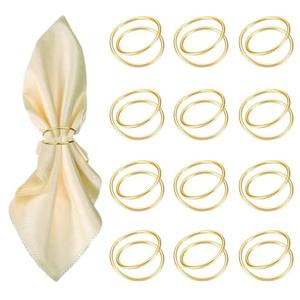 Gold Napkin Rings-12 PCS Metal Spiral Napkin Rings(Spiral) Napkin Holders Buckles for Family Dinner, Wedding, Party,Table Decorations