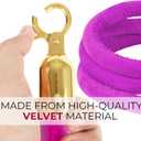 4PS Station Set for Parties - Rich Purple Stations Rope for Hotel Lobby VIP Ropes for Posts with Gold Snap Hooks Velvet Ropes for Special Events and Stands Queue