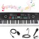 61 Keys Piano Keyboard, Electronic Digital Piano with Built-in Speaker Microphone, Portable Keyboard Gift Teaching for Beginners, Electric Piano for Kids, Birthday Gift for Children