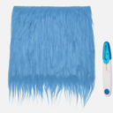 Faux Fur Fabric Squares, 10'' x 10'' Fuzzy Fabric with Scissors, Sky Blue