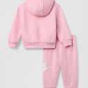 Nike Baby Sportswear Club Fleece Pullover Hoodie and Joggers 2-Piece Outfit Set (Large Swoosh Logo) (Medium Soft Pink)