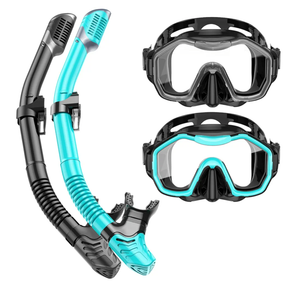 Kwambiri Snorkeling Gear for Adults Kids, Dry-Top Snorkel Set, 180°Panoramic Wide View Diving Mask Breathing Freely Snorkel Mask for Snorkeling Scuba Diving Swimming Travel