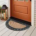 Natural Coir and Rubber Large Half Round Door Mat, 30 x 18 inch, Thick Durable Doormats for Door Entrance, Heavy Duty, Thin Profile Door Mat, Easy to Clean,Long Lasting Front Door Entry Doormat