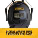 DEWALT DPG15 Hearing Protection Earmuffs with AM/FM Radio, LCD Display, 8 Presets, 3.5mm Aux, NRR 25dB