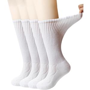 +MD Bamboo Viscose Diabetic Socks for Men & Women 4 & 6 Pairs Crew Non-Binding Moisture Wicking Socks With Seamless Toe (9-11)