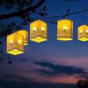 Beeveer 20 Pack Princess Sun Hanging Lanterns DIY Set Purple Princess Hanging Paper Lanterns Purple Sun Cutout Square Round Decorations for Birthday Party, Light String Not Included(Classic Color)