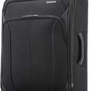 American Tourister 4 KIX 2.0 Expandable Softside Luggage with Spinner Wheels, 24 SPINNER, BLACK