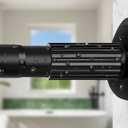 Tension Curtain Rod 51-86 Inch, Curtain Rod No Drilling for Window or Bathroom Closet, Outdoor Curtain Rods for Patio Tension Rod, Easy to Install, Never Rust, Rod Diameter 1.26 Inches - Black