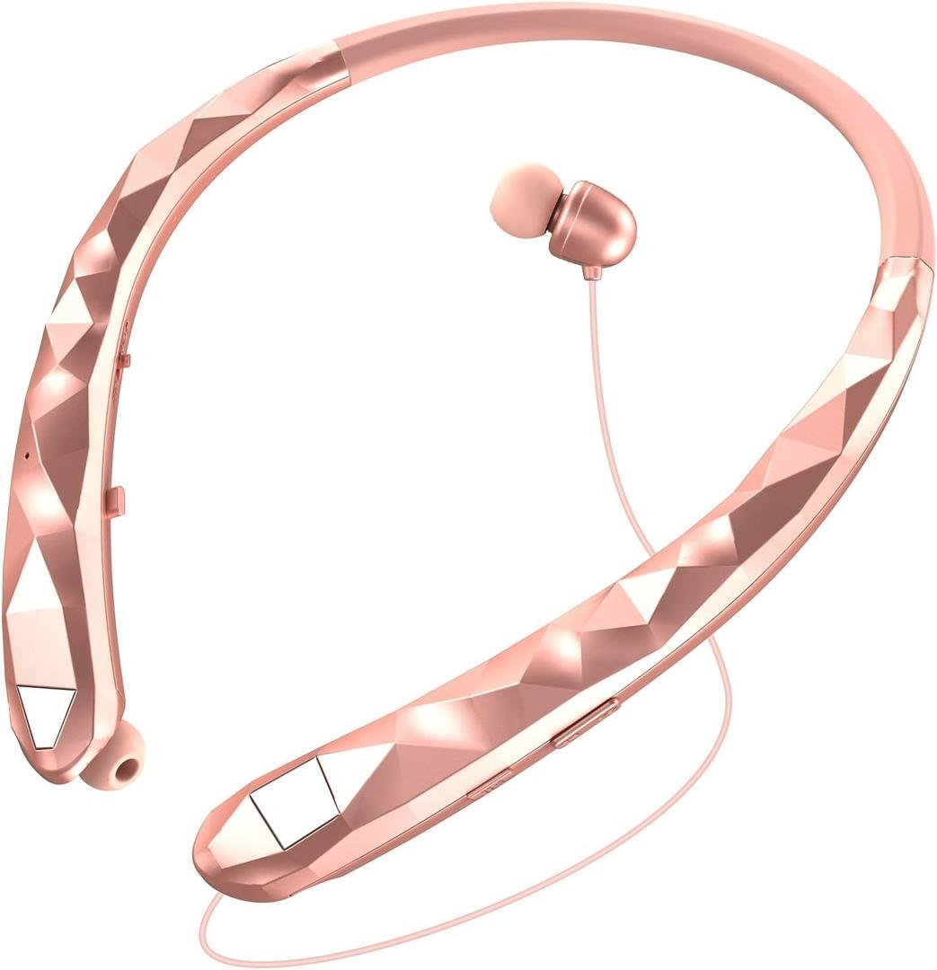 Neckband Bluetooth Headphones, Retractable Headphone Bluetooth 5.3 & IPX5 Waterproof, Neckband Headphones Vibration Call Alerts with 16H Talk for Gym/Conference