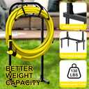 Suchek Garden Hose Holder, Upgraded 4 Spikes Water Hose Holder, Heavy Duty Hose Stand Holds 150ft Hose, Freestanding Hose Hanger, Hose Storage Organizer for Outside Yard Lawn (Black)