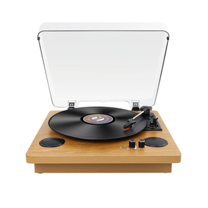 Popsky Record Player,Built-in Dual Channel Stereo Speakers with New Upgraded Ruby Stylus, 3-Speed Premium Retro Bluetooth Turntable Suitable for Gift Giving, with AM/FM Function.