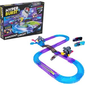 Hyper Burst Shockout Circuit Playset | Race and Battle! | Customizable Race Track & Micro Scale Cars | Over 600+ MPH Scale Speed!