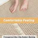 AMOAMI Upgraded Waffle Bath Mat, Super Absorbent Non Slip Bath Mats for Bathroom Floor, Machine Washable Bathroom Rugs with Tassels, Rubber Backed Bathroom Mats, Ultra Soft, 17" x 24",Brown & Cream