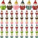 48 Pcs Christmas Mini Gnomes Figurines Miniature Resin Gnomes Figurine Bulk Mini Dwarf Figurine for Goody Bag Stuffers Filler Party Decorations Gifts Micro Garden Landscape Accessories
