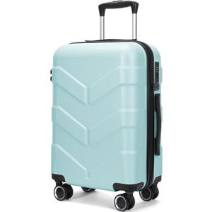 Hardside Carry On Luggage 22x14x9 Airline Approved with Spinner Wheels, Lightweight 20-inch Carry-On Suitcase for Men & Women, Green